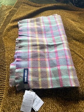 Lands' End Pastel Plaid Scarf in Mint, Lavender & Pink